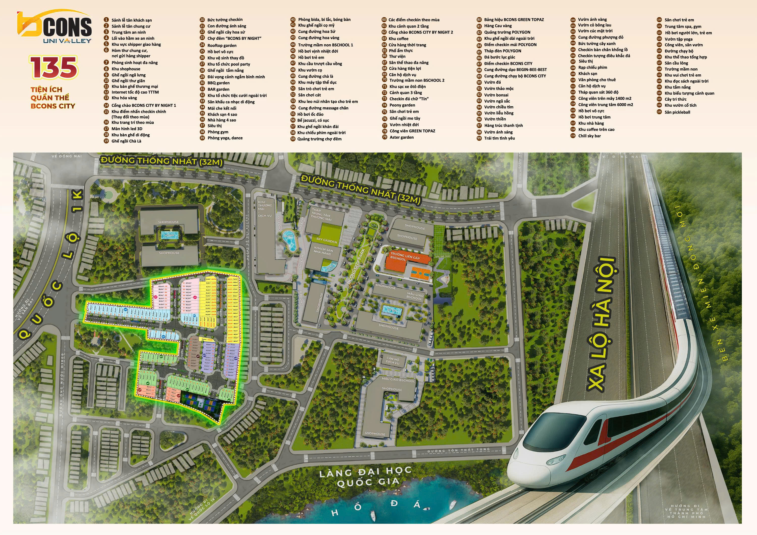 Phối cảnh tổng thể Bcons Uni Valley